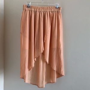 Peach Pleated Skirt